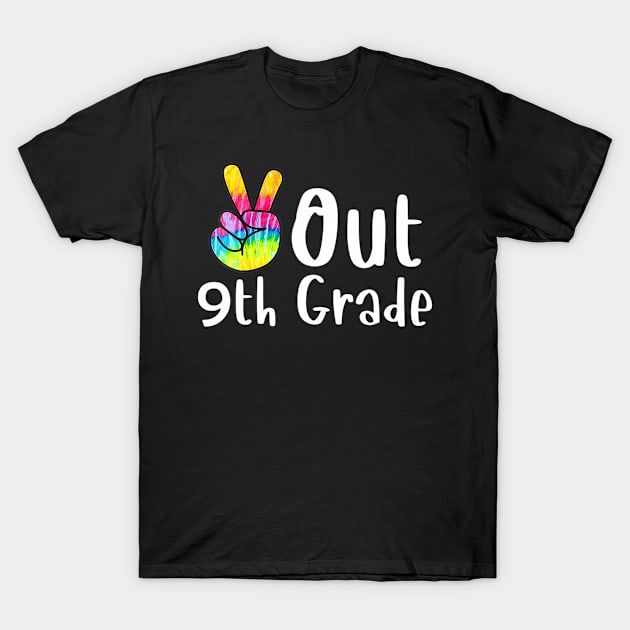 Peace Out 9th Grade Tie Dye Graduation Class Of 2023 Virtual T-Shirt by mccloysitarh